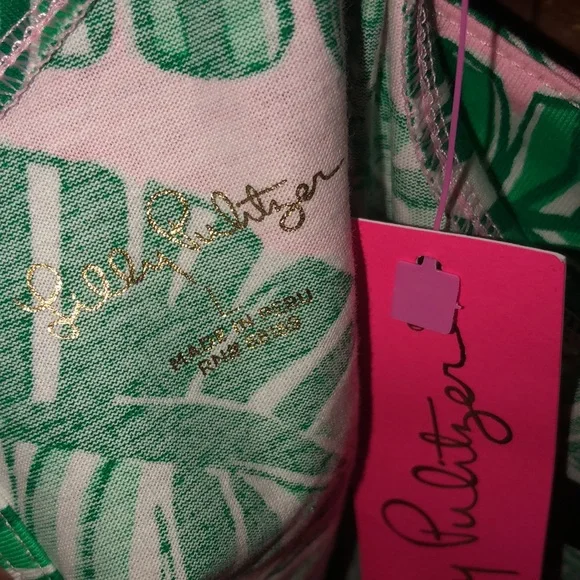 Lilly Pulitzer Hallie Short Sleeve Dress Conch Shell Pink Let’s Go Bananas Large - Picture 4 of 9